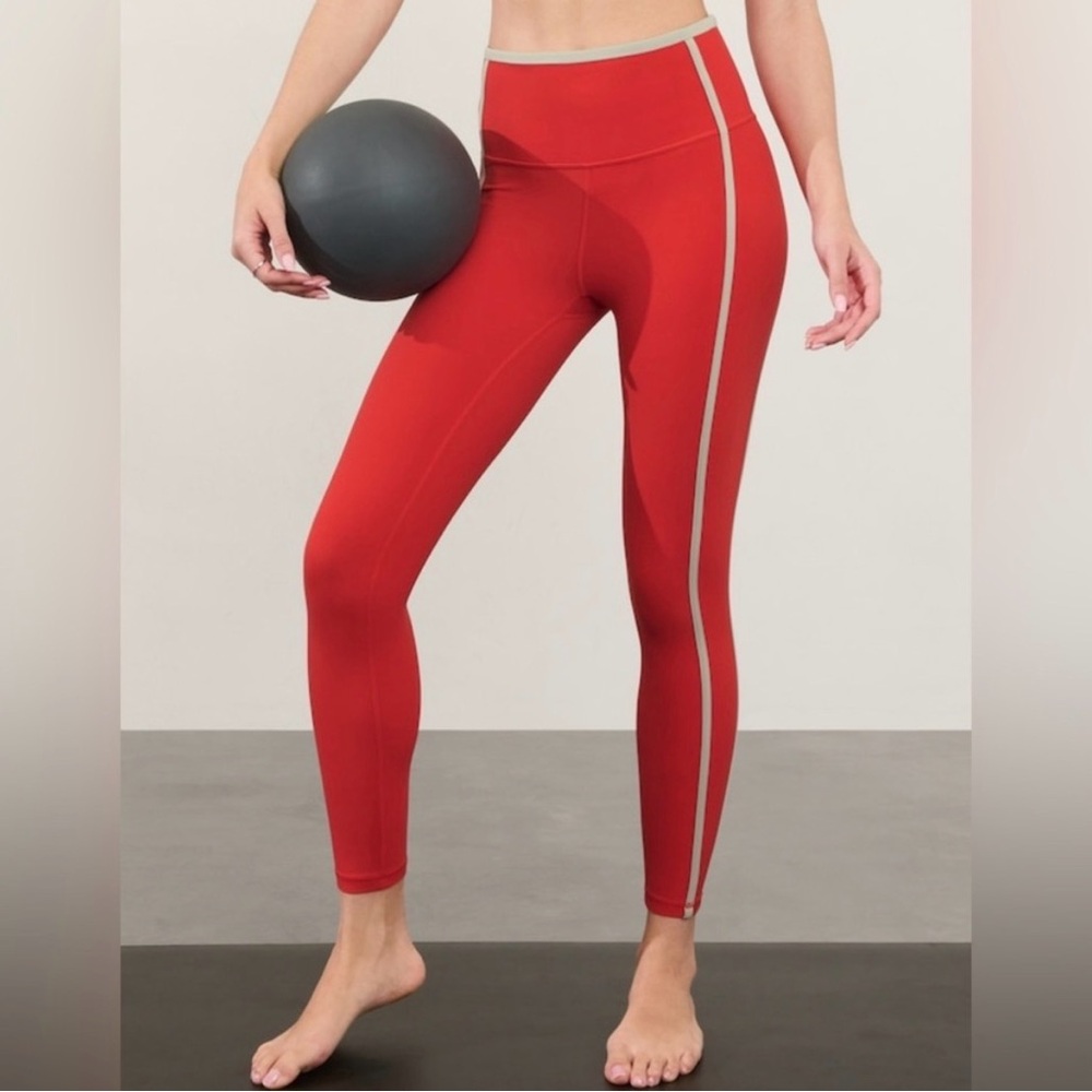 Athleta Elation Ultra high rise 7/8 leggings size Small (Red) LONG length!